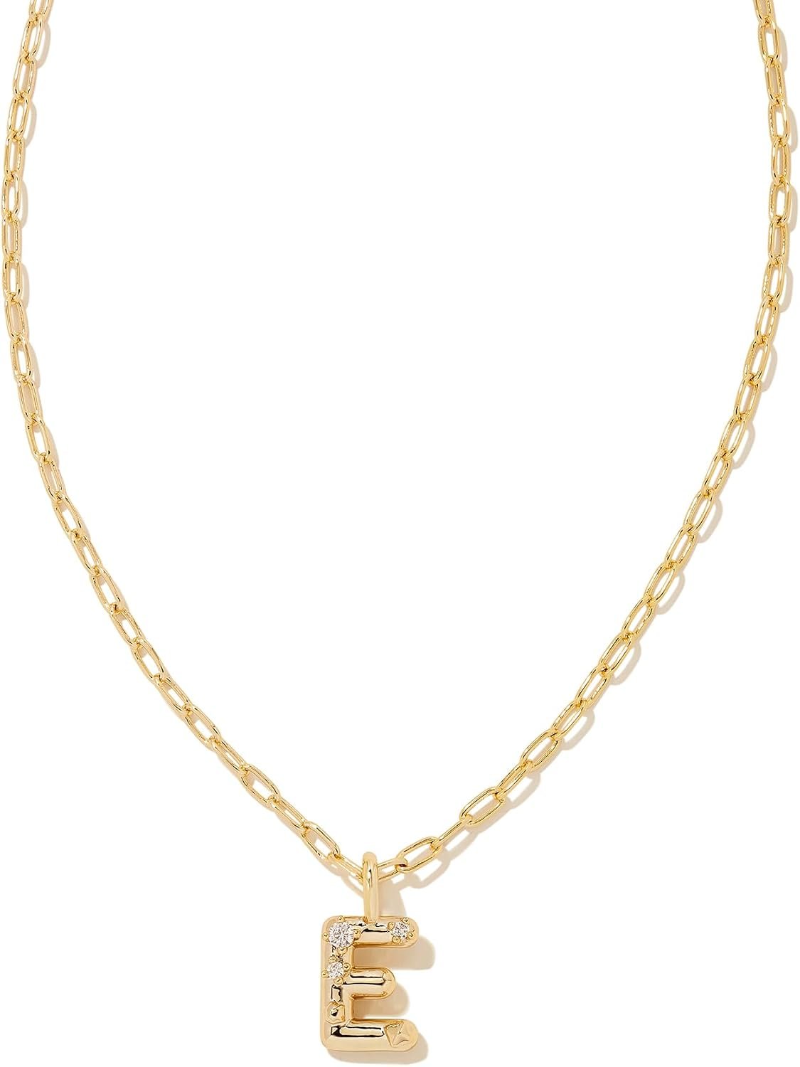 Kendra Scott Crystal Letter Short Pendant Necklace, Fashion Jewelry for Women