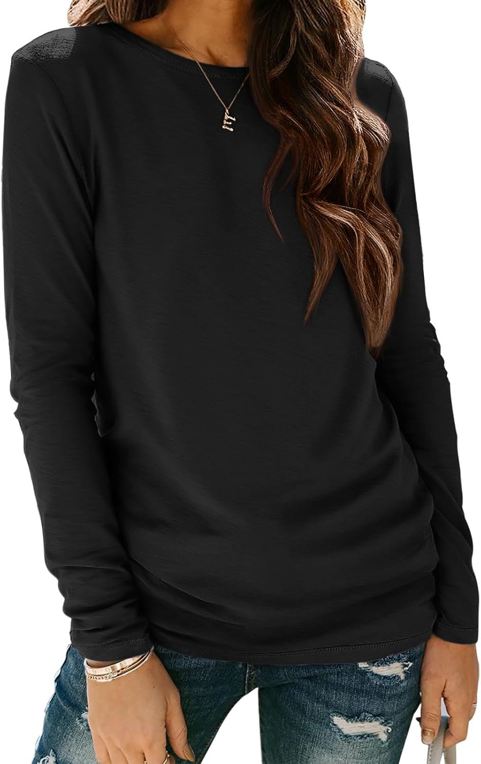 ATHMILE Womens Long Sleeve Shirts Basic Tee Fall Trendy Teen Girl Teacher School Business Casual Workout 2026 Fashion