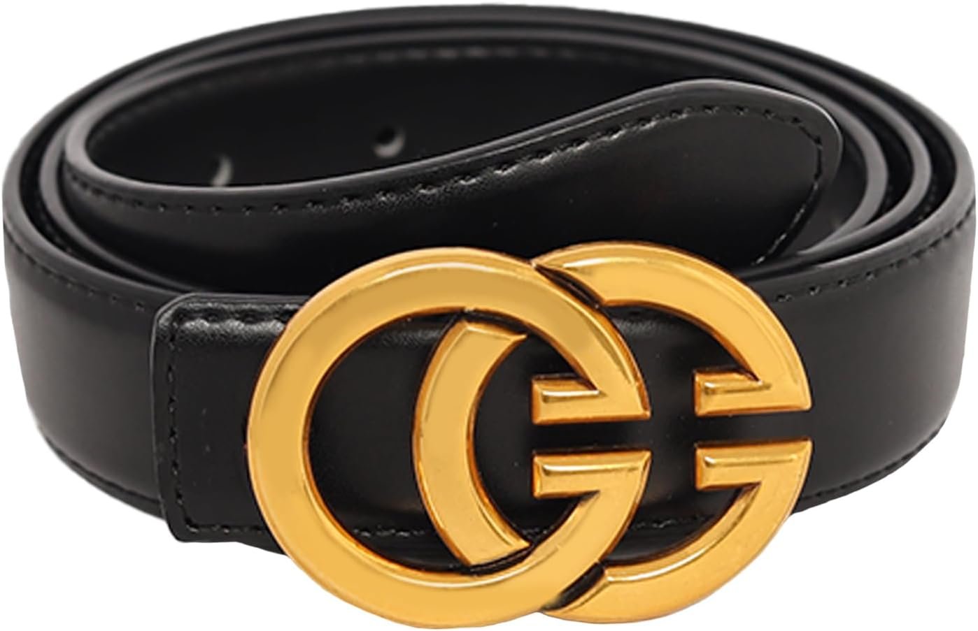 Aurolran Women’s Fashion Classic Metal Buckle Leather Belt with Jeans Dress