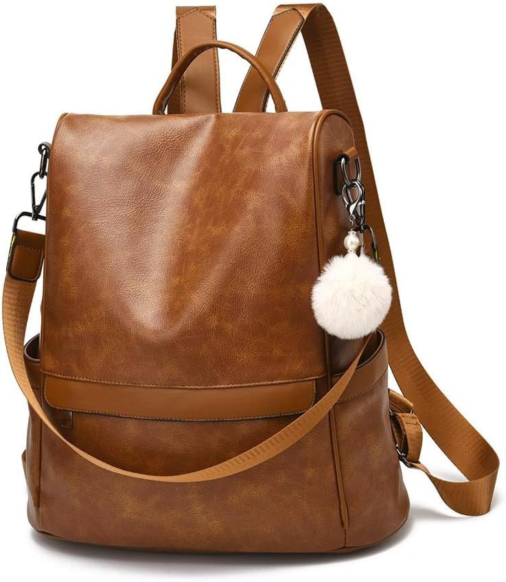 CHERUTY Women Backpack Purse PU Leather Anti-theft Casual Shoulder Bag Fashion Ladies Satchel Bags