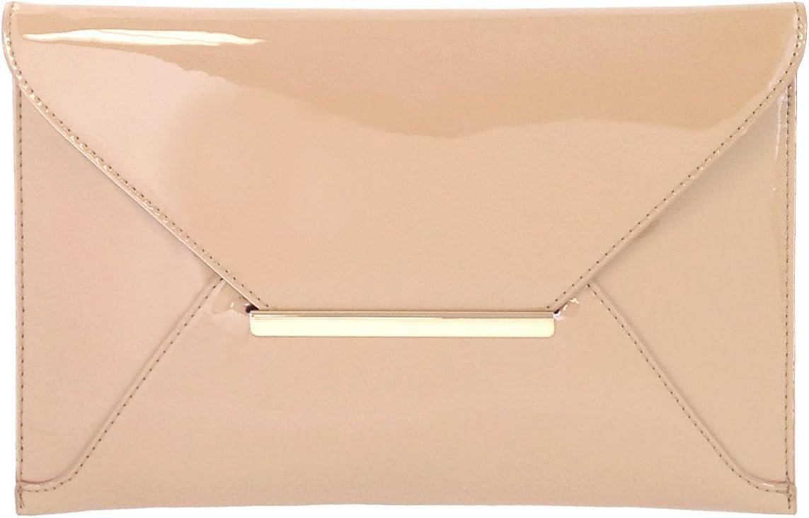 JNB Faux Patent Leather Envelope Candy Clutch Bag | Faux Patent Leather