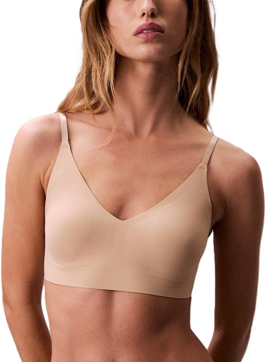Calvin Klein Women’s Invisibles Comfort Lightly Lined Seamless Wireless Triangle Bralette Bra
