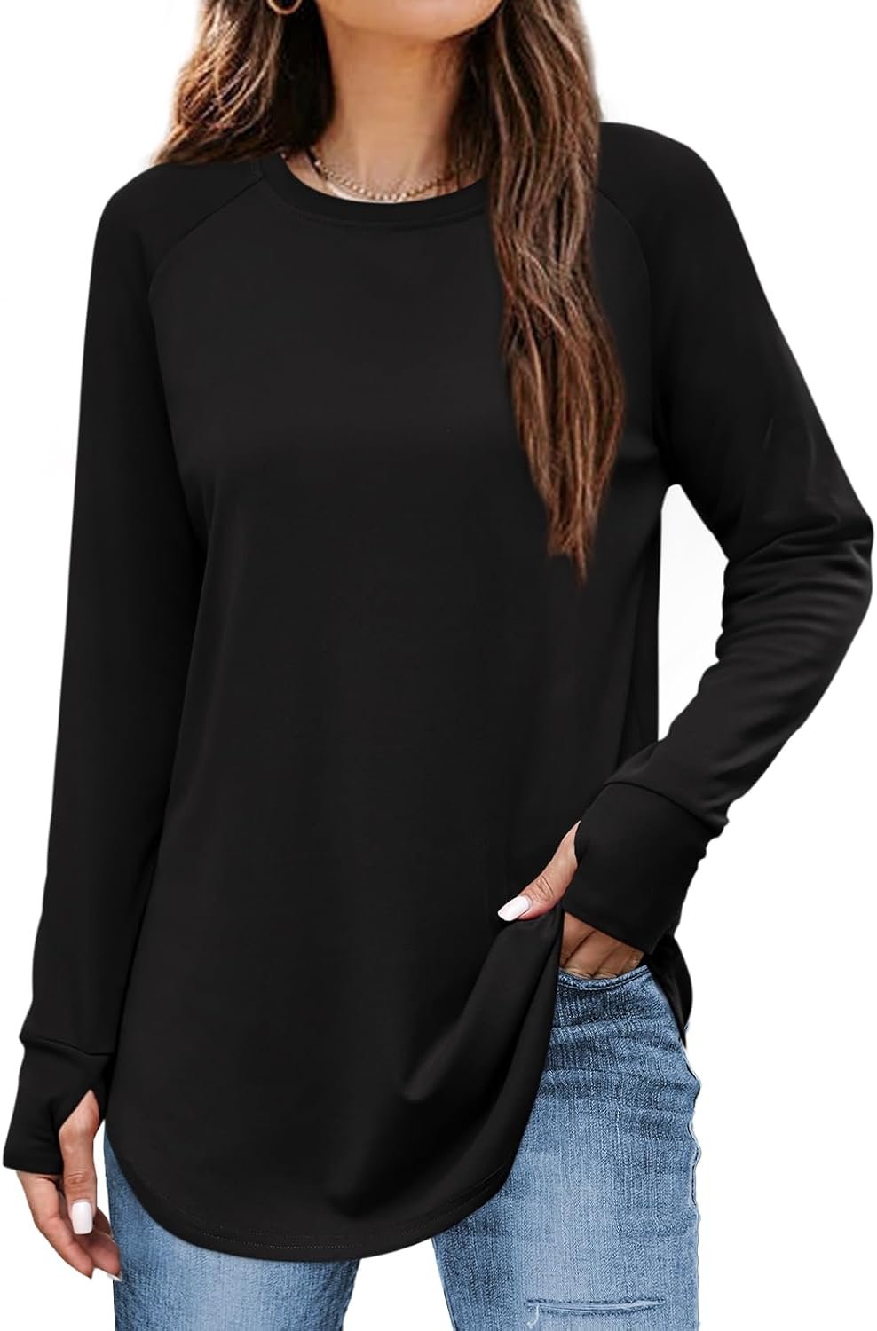 Elesomo Women Long Sleeve Tee Tops Casual Crewneck Tshirt Tunic Shirt Spring Outfits 2026