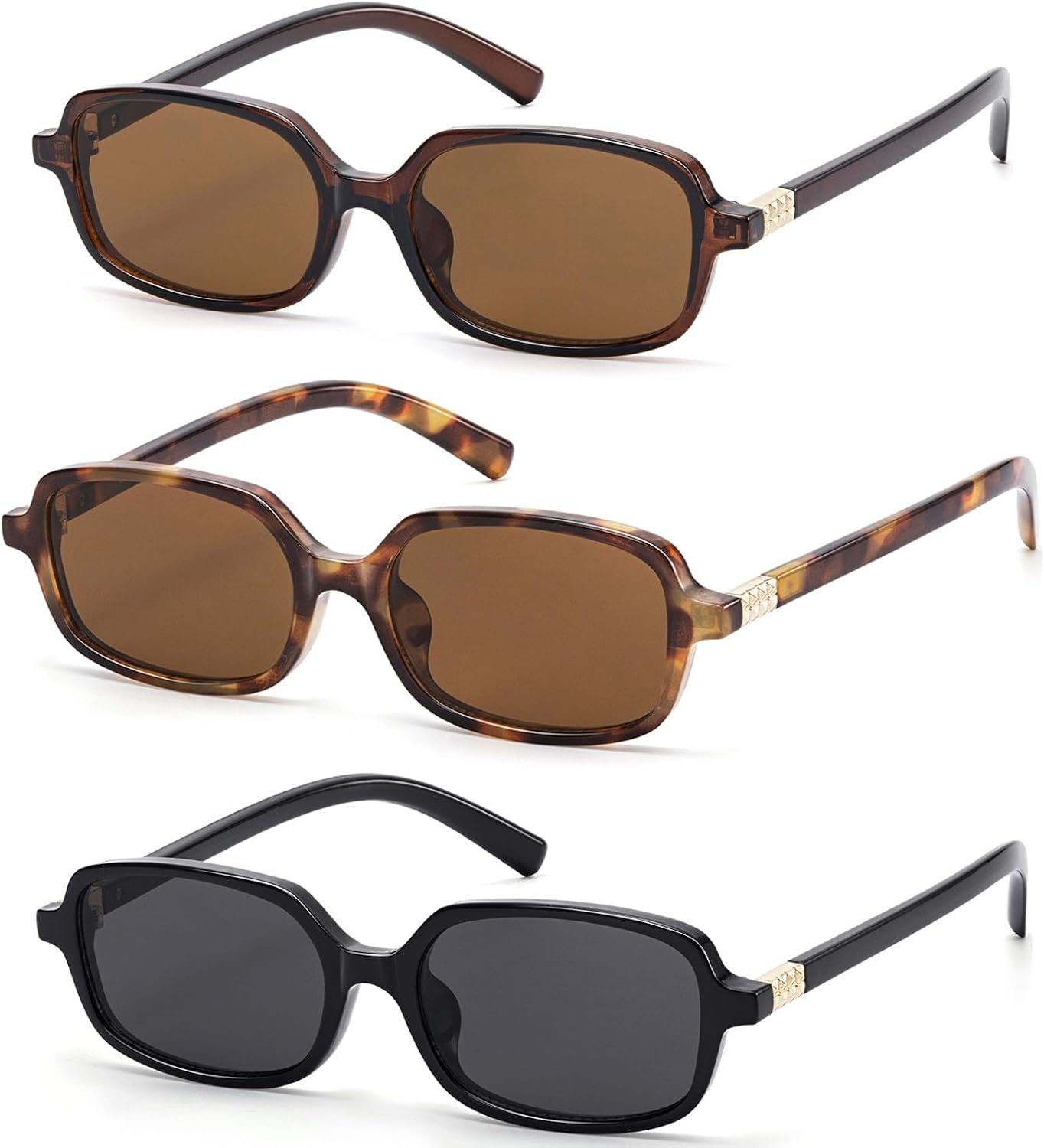 LIKSMU Trendy Rectangle Sunglasses for Women Men Retro Fashion 90s Small Square Shades Vintage Y2K Sun Glasses