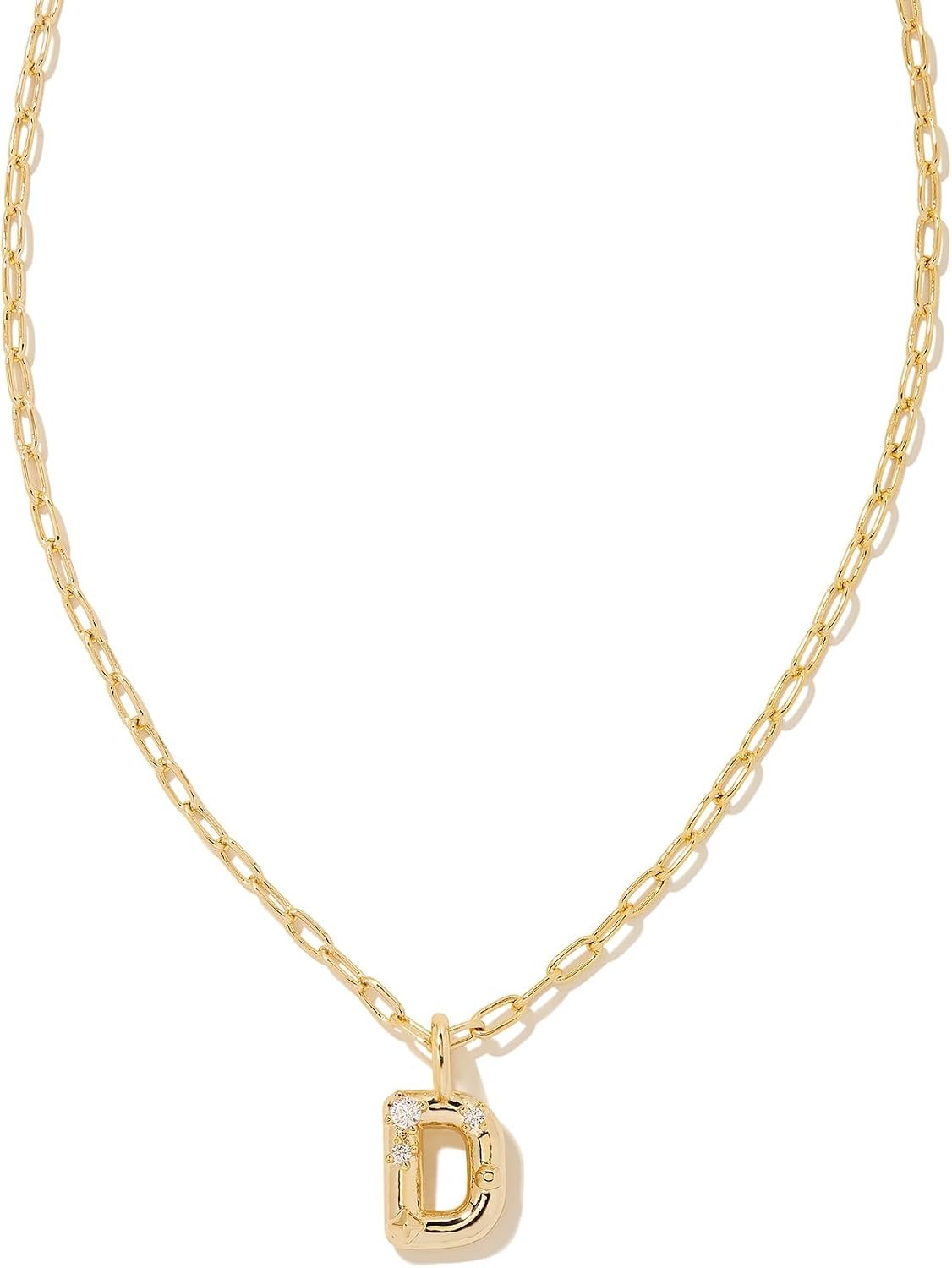 Kendra Scott Crystal Letter Short Pendant Necklace, Fashion Jewelry for Women