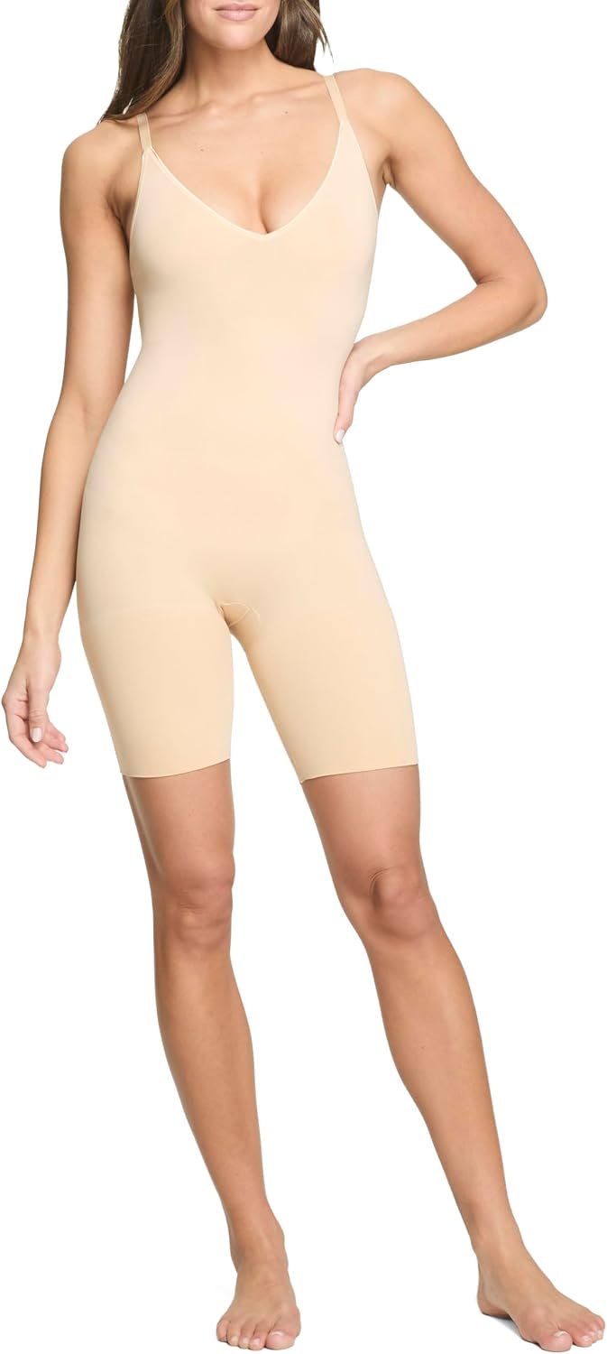 SPANX ASSETS Cami Mid-Thigh Bodysuit – Seamless Lightweight Sculpting – Women’s Body Shaper for Tummy Control