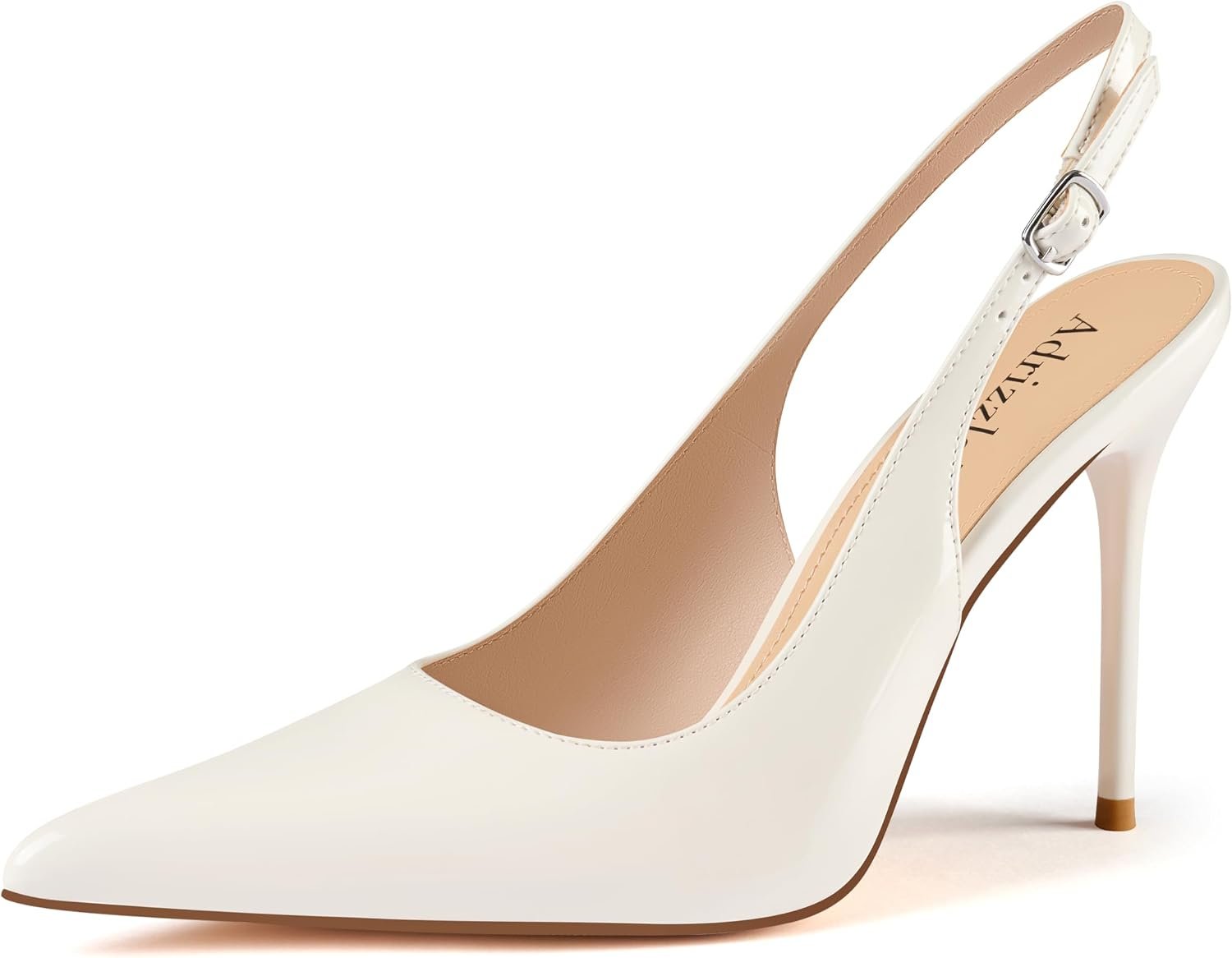 Adrizzlein Womens Slingback High Heels Pointed Toe Heels Closed Toe Stiletto Pumps Comfortable Sexy Non-Slip Elegant Wedding Party Shoes