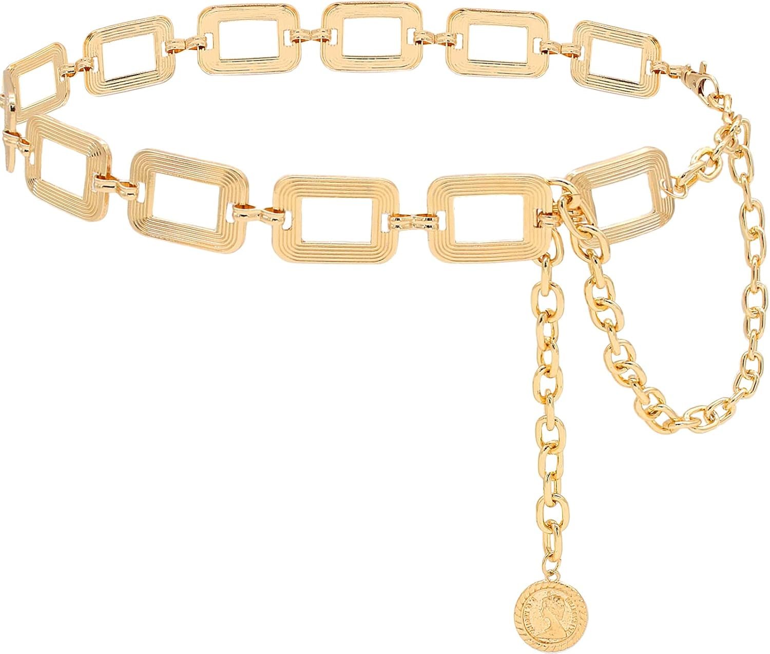 Women’s Chain Belt Metal Waist Belt Chunky Belly Link Belt