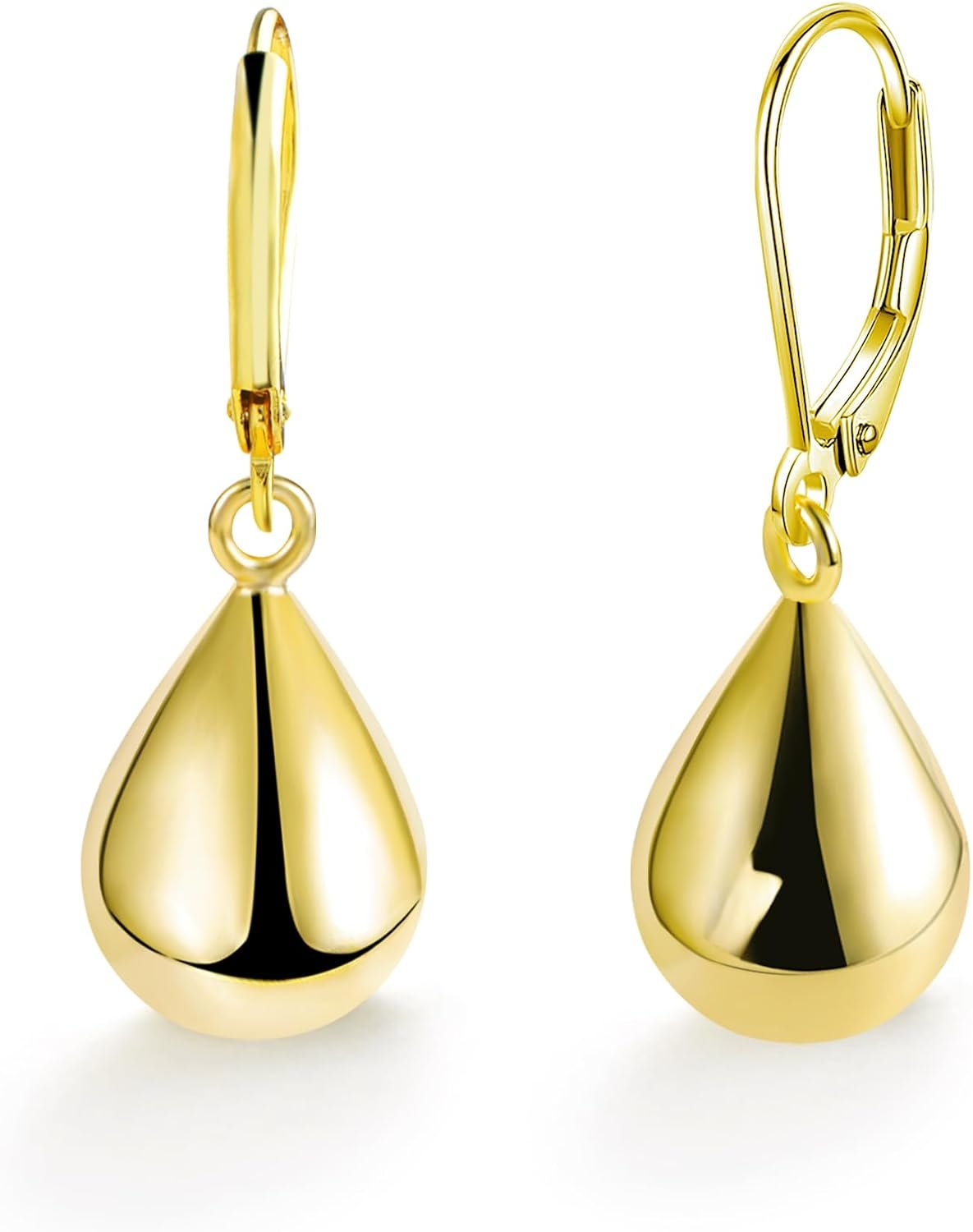 Silver Teardrop Leverback Earrings for Women Girls Waterdrop Tear Drop Dangle Earrings Jewelry Hypoallergenic Silver Teardrop Leverback Dangle Earring for Women