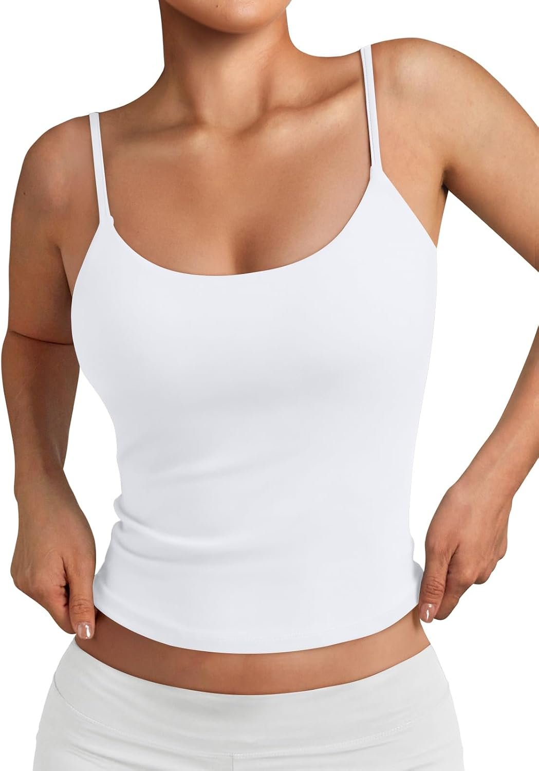 Trendy Queen Womens Summer Double Lined Adjustable Spaghetti Strap Tank Top