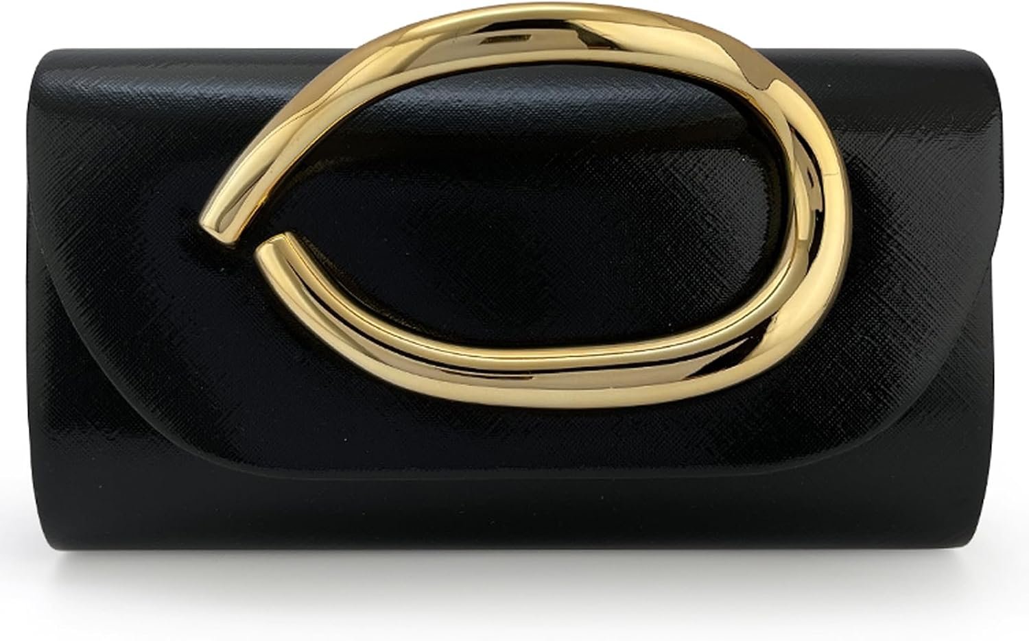MYHOZEE Clutch Purses for Women Vegan Leather Evening Bag Formal Elegant Wedding Clutch Trendy Gold Handle Purses