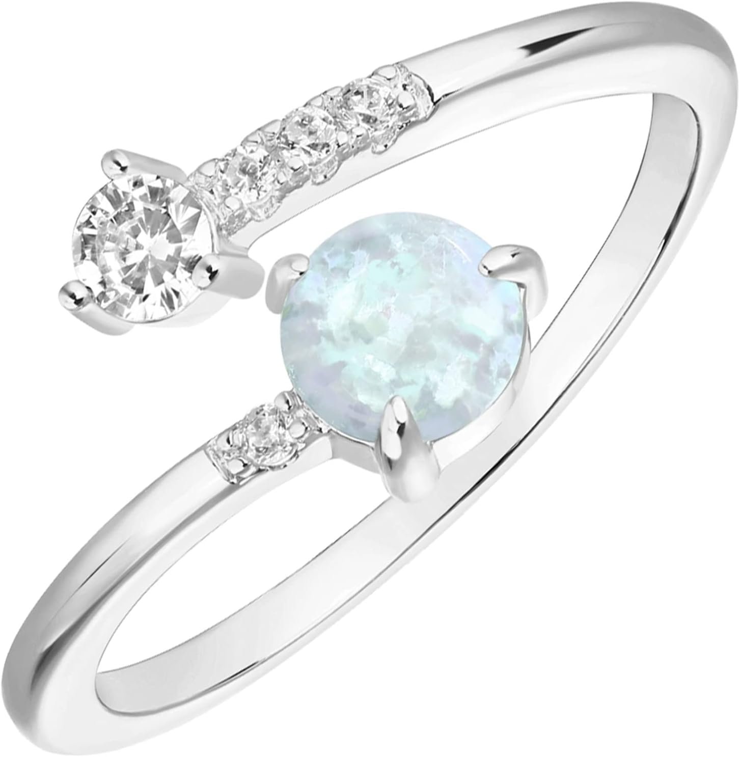 PAVOI 14K Gold Plated Created Opal Rings – Stacking Rings for Women