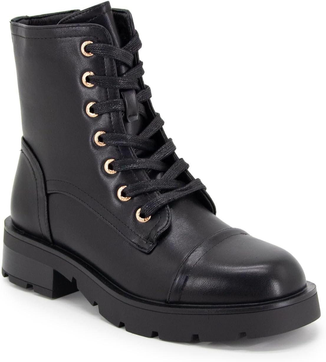 Combat Boots Ankle Bootie For Women Zipper Low Heel Combat boot for women