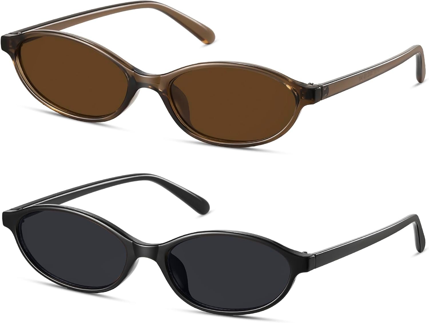 Retro Oval Sunglasses for Women, Small Narrow Y2K Shades UV400 | cat eye sun glasses womens trendy, tiny chic black, fashion accessory, CL009