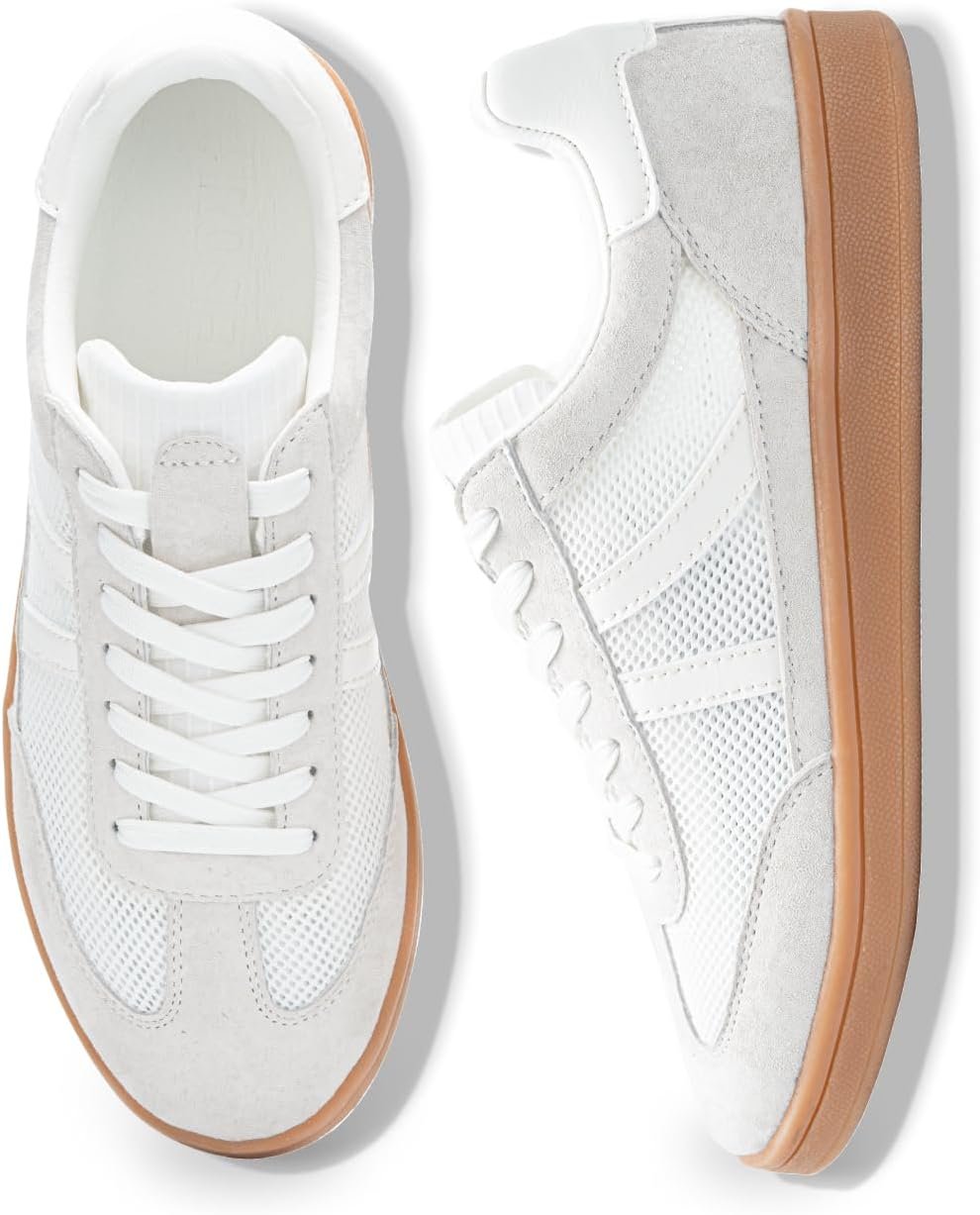 Rosella Carlie Womens Sneakers – Women’s Fashion Sneakers with Removable Insole – Stylish and Lightweight Spring Shoes for Women Casual Non-Slip Lace-Up Walking Footwear