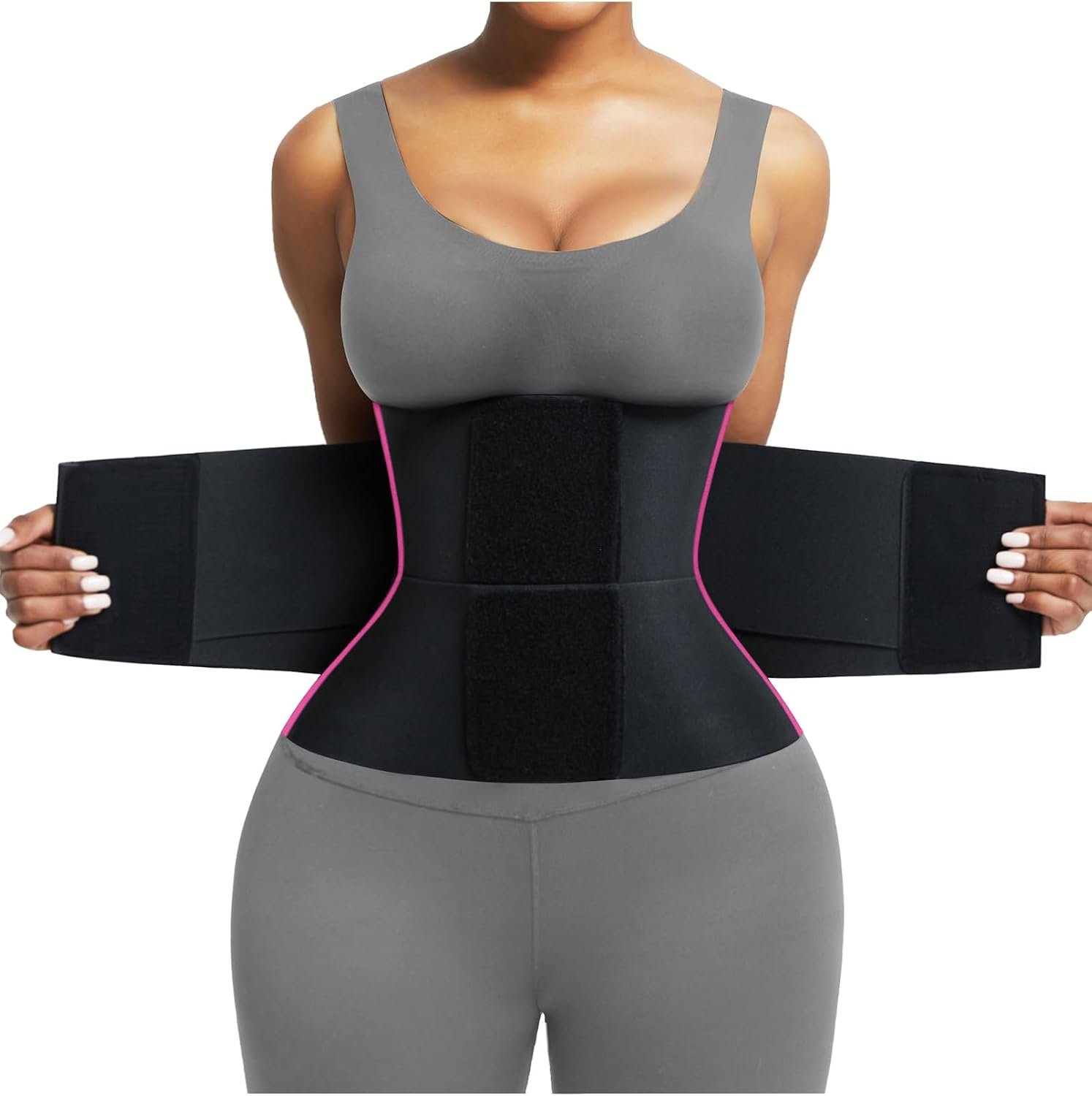FeelinGirl Waist Trainer Belt Waist Cincher Trimmer Ab Belt Tummy Control Body Shaper with Triple Wrap Women and Men