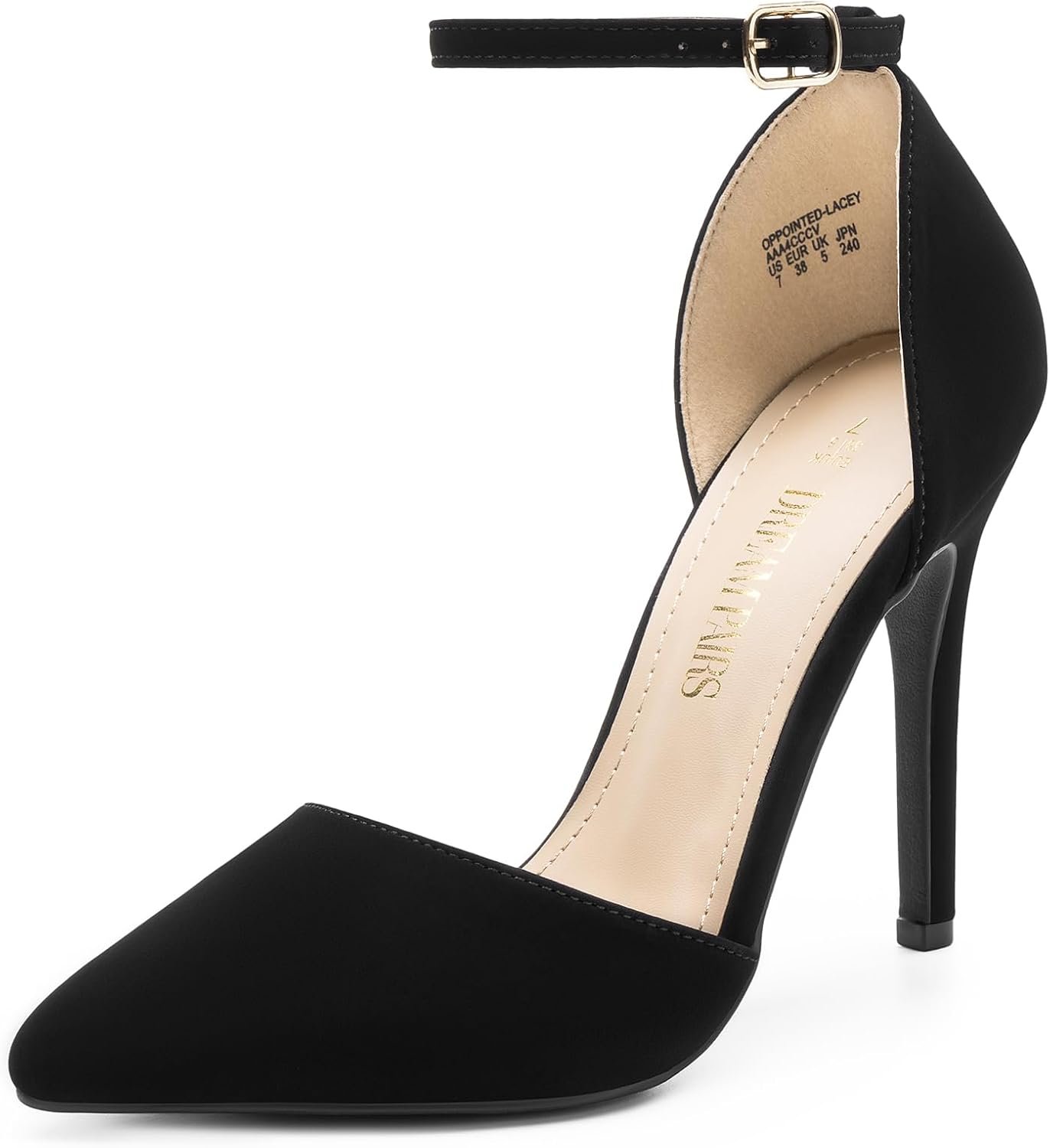 DREAM PAIRS Women’s Oppointed-Lacey Pointed Toe Ankle Strap High Heel Stiletto Pumps Wedding Dress Shoes