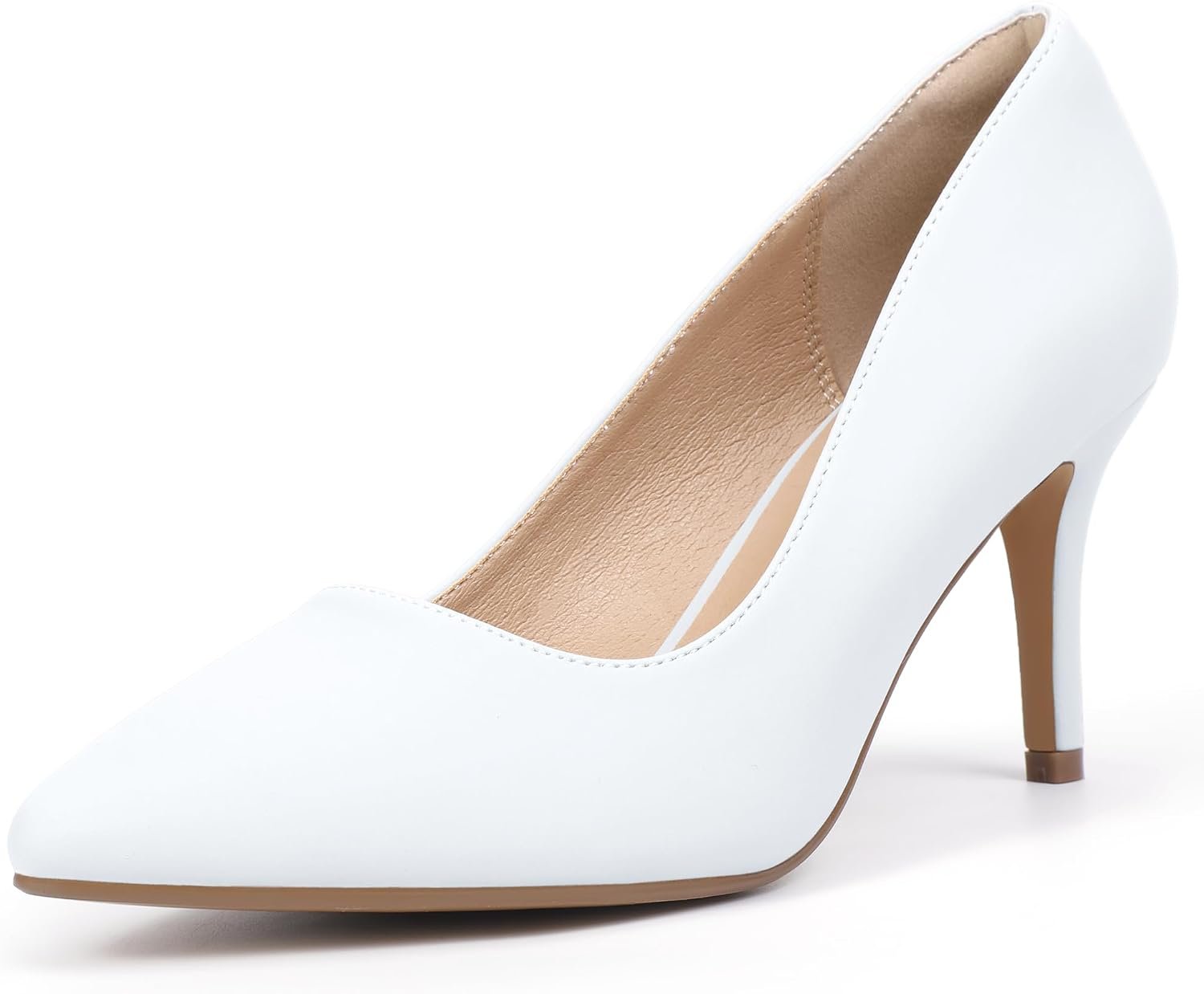 IDIFU IN3 High Heels Pumps Closed Toe Heels Women’s Pumps Stiletto Pointed Toe Dress Shoes Wedding Prom Bridal Work Office Bride Guest Trendy Dressy Fashion Comfortable Pump Shoes