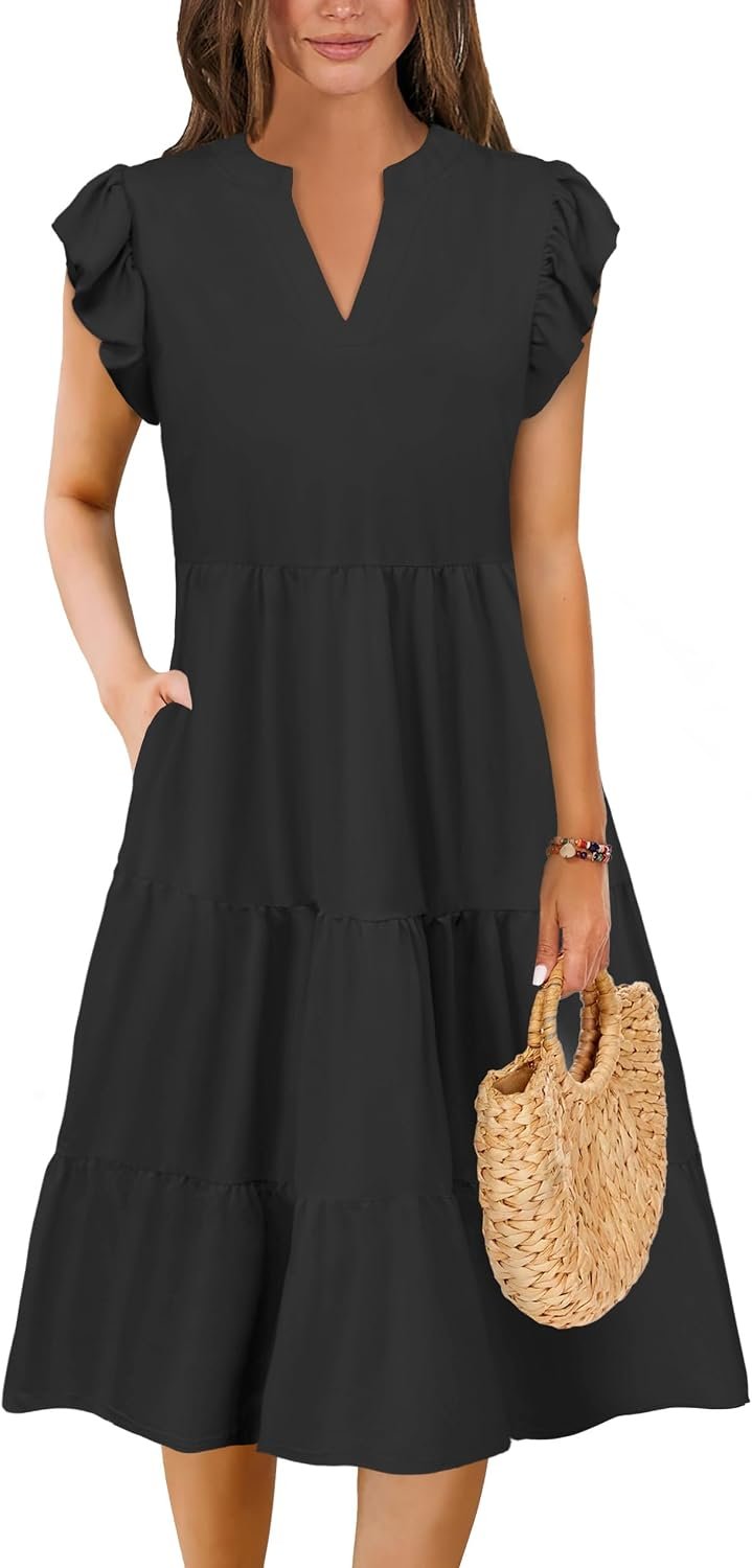 Summer Dresses for Women 2026 Elegant Classy Casual Plus Size Spring Midi Fashion Dress S-XXL