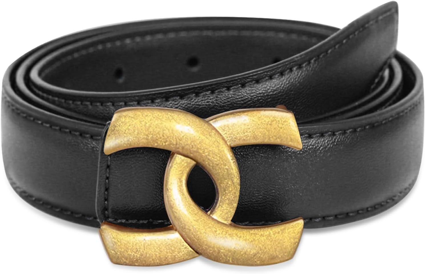 Women’s Leather Belts for Jeans,Dresses,Pants,Coats-Fashion Waist Belt with Classic Gold Buckle,Gift for Women.