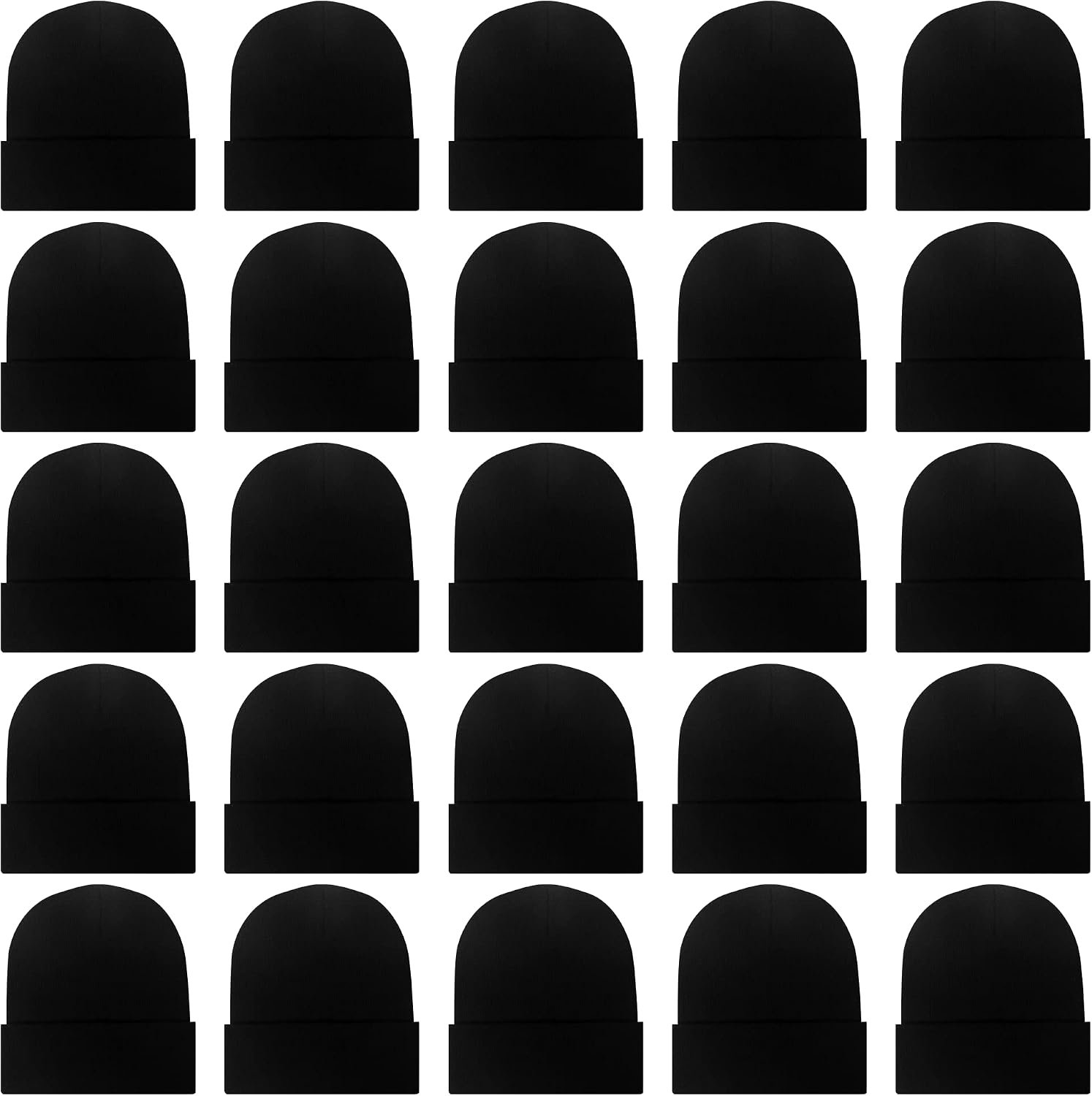 25 Pack Winter Beanie Hats Bulk for Men Women, Wholesale Knit Beanies Cold Weather Skull Caps