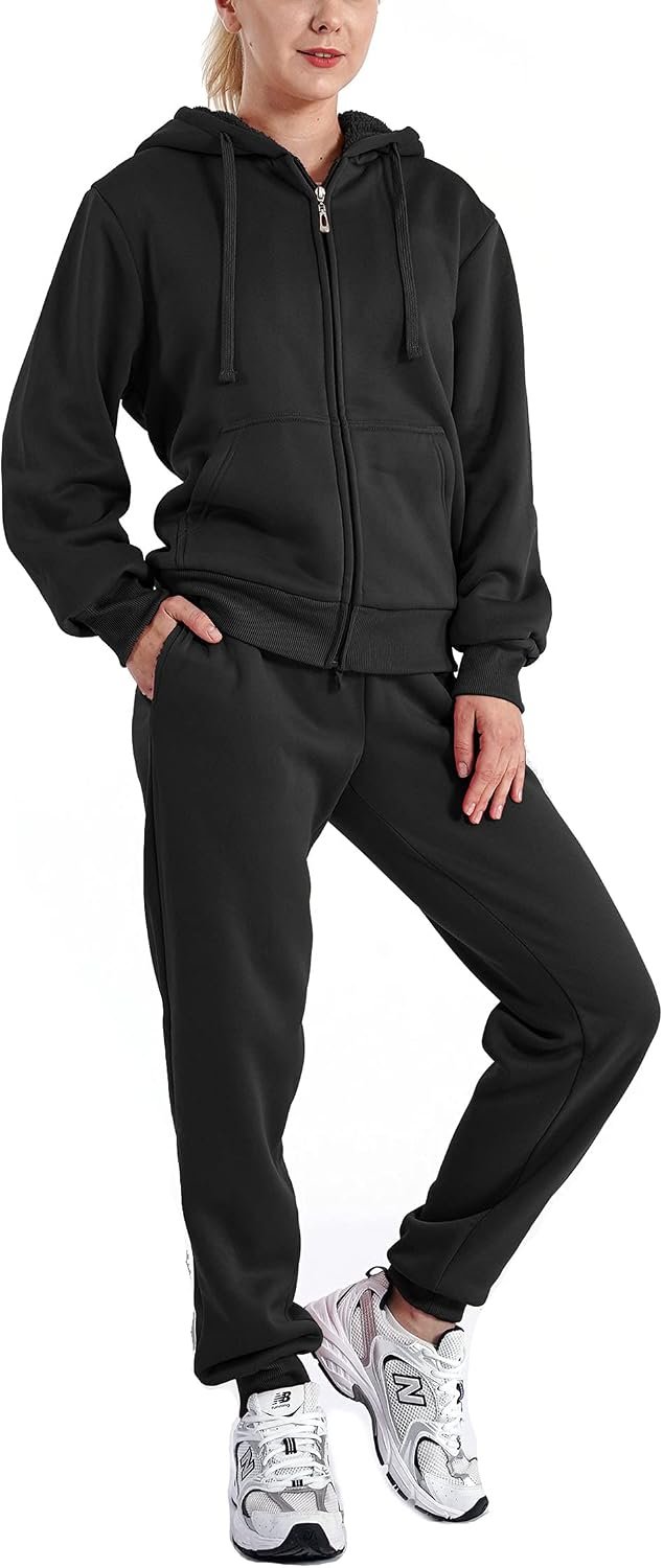 LeeHanTon Velour Tracksuit Womens Sweatsuit Set – Athletic Zip Up Hoodies and Sweatpants Outfits with Stripes
