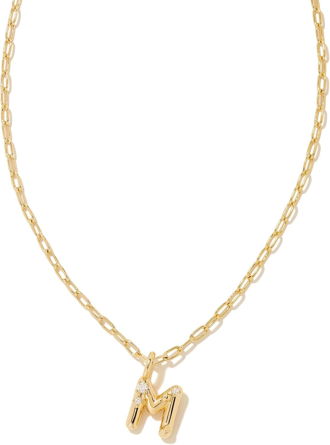 Kendra Scott Crystal Letter Short Pendant Necklace, Fashion Jewelry for Women