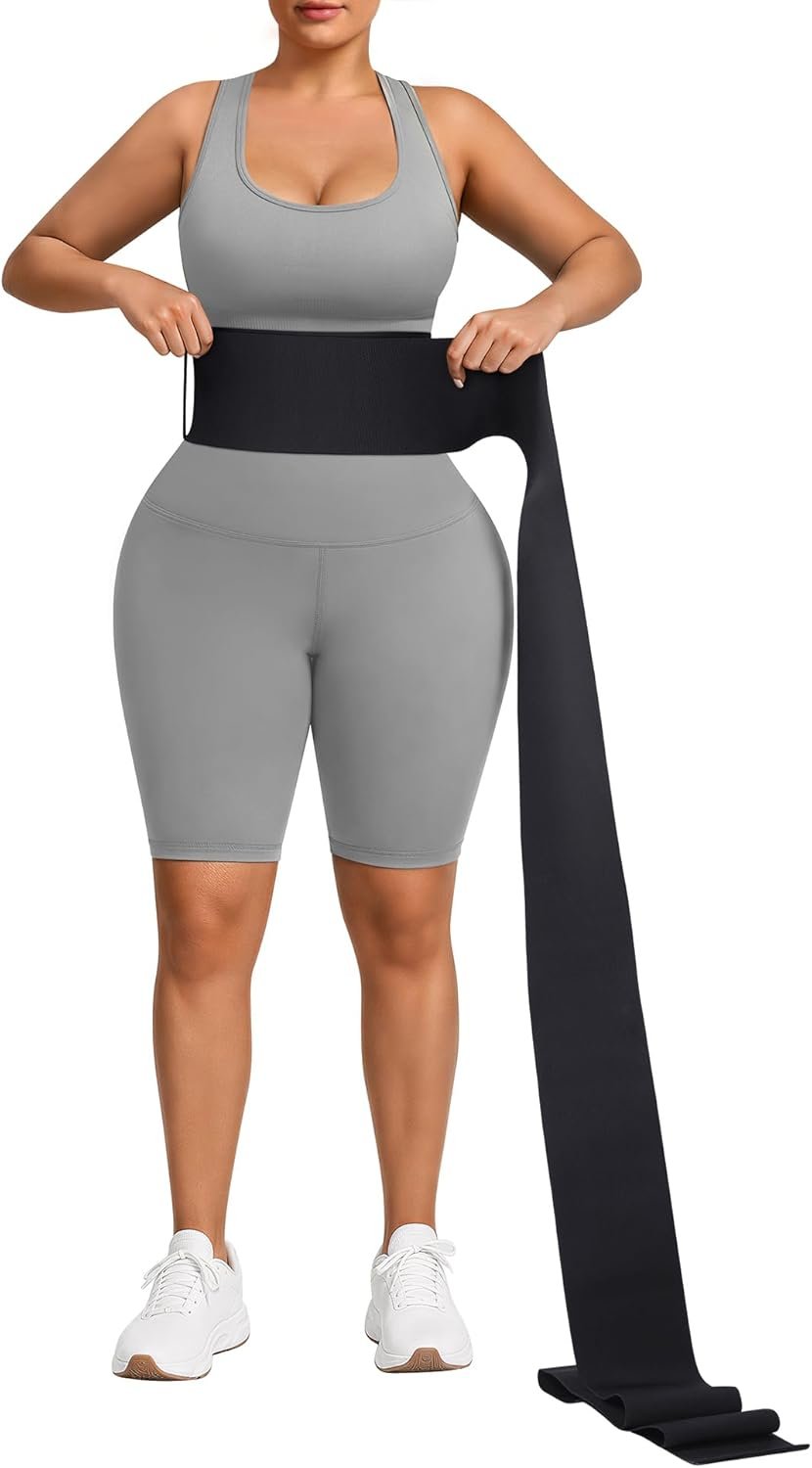 FeelinGirl Waist Trainer for Women Bandage Wrap Trimmer Belt Long Torso Tummy Wraps Belly Body Shaper Waist Trimmer Belt