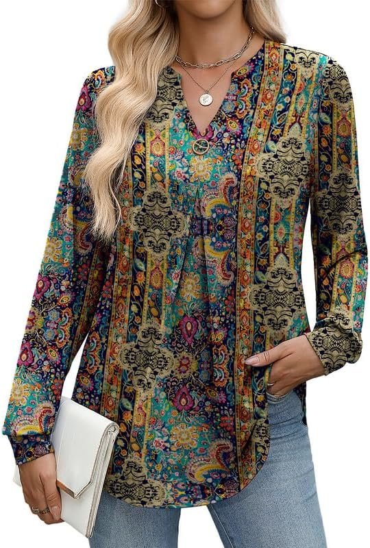Misakia 3/4 Length Sleeve Womens Tops V Neck Fall Tops Business Casual Tops