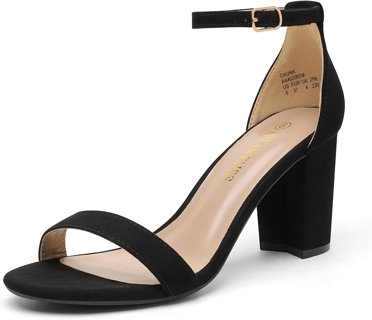 DREAM PAIRS Women’s Chunky Block Heel Sandals, Open Toe Ankle Strap Dress Shoes, Comfortable Wedding Guest Heels for Party, Prom and Formal Events