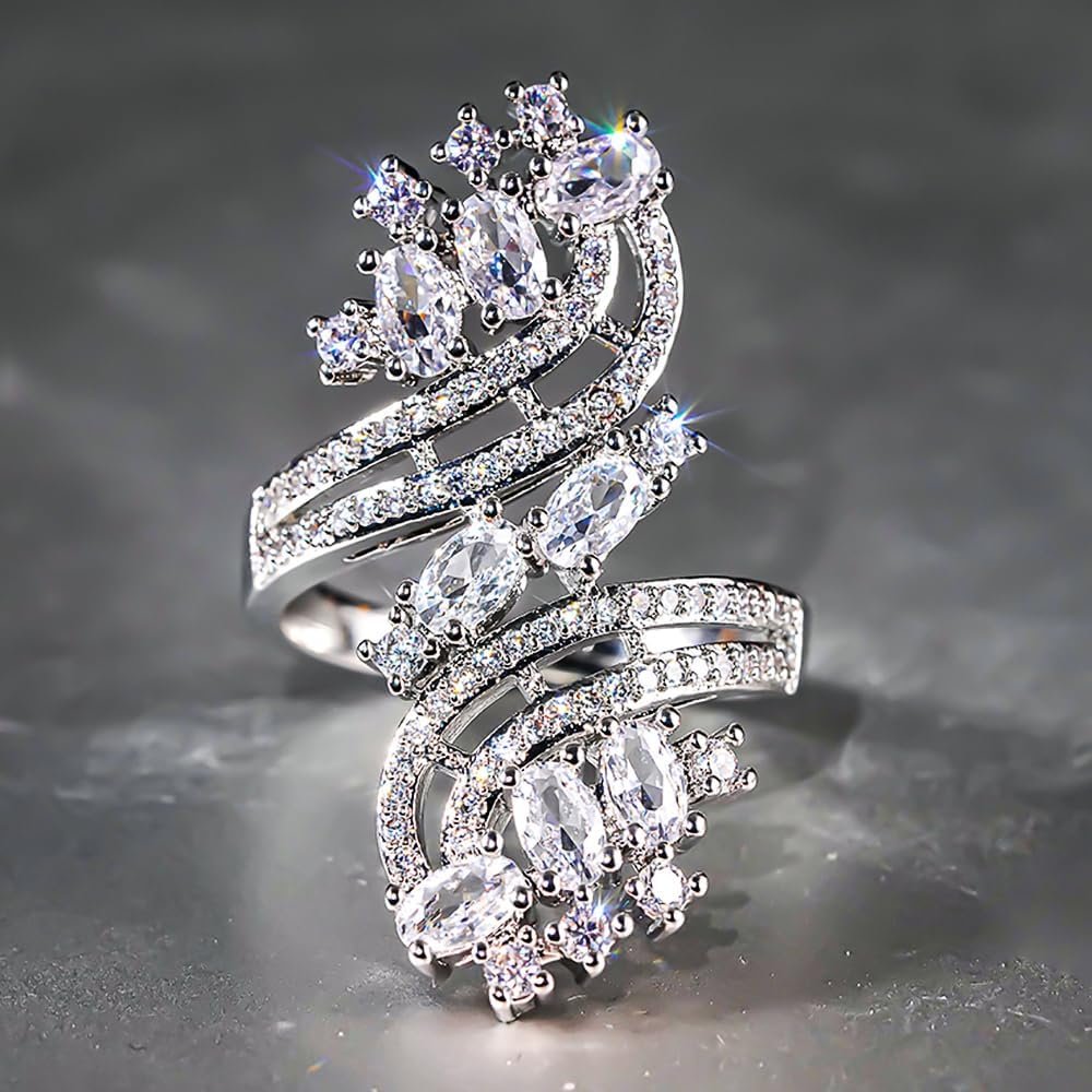 Women’s Statement Ring Bold Exaggerated Cubic Zirconia Cocktail Jewelry