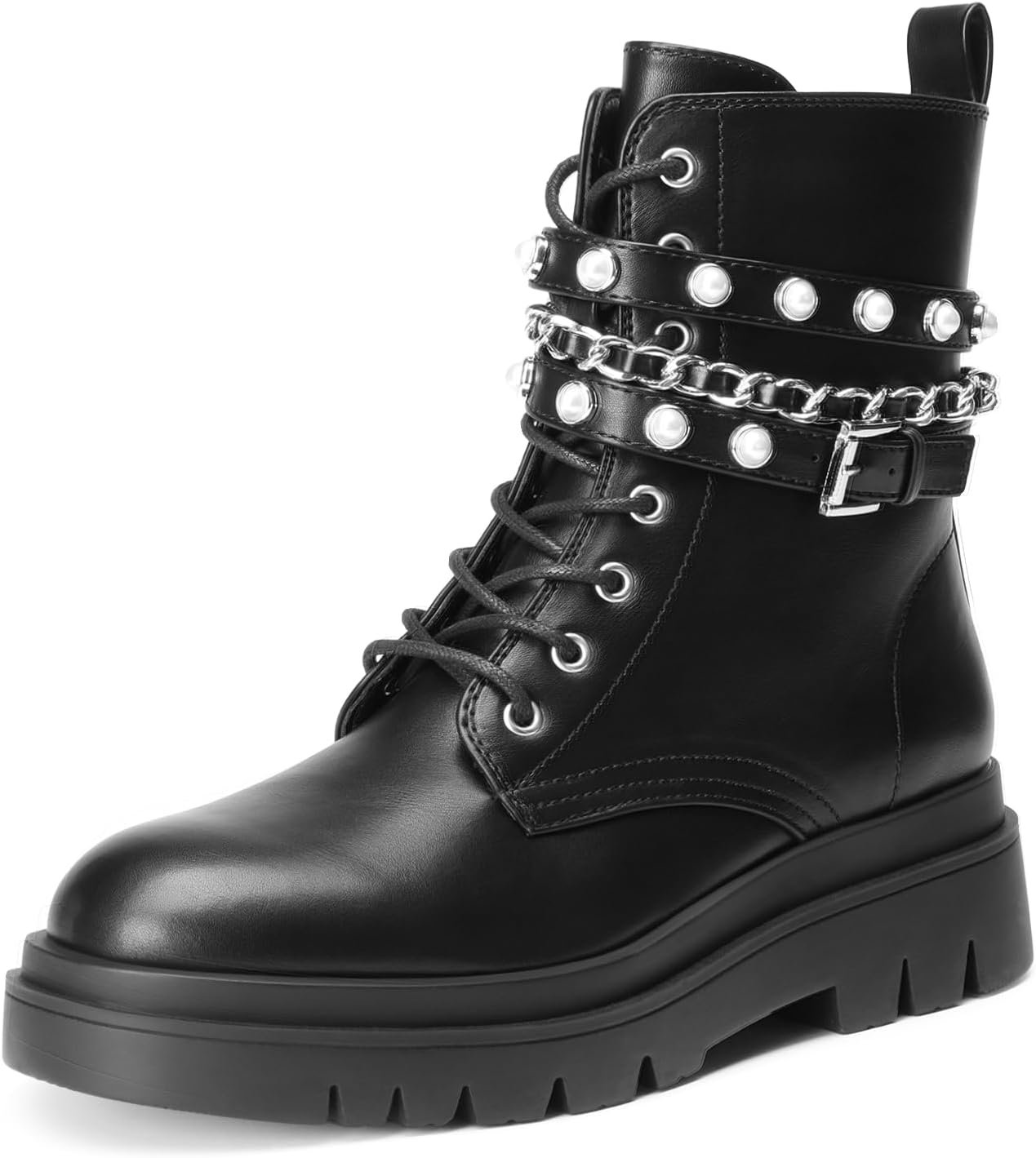 DREAM PAIRS Women’s Fashion Platform Combat Boots Lace Up Lug Sole Goth Ankle Booties Shoes