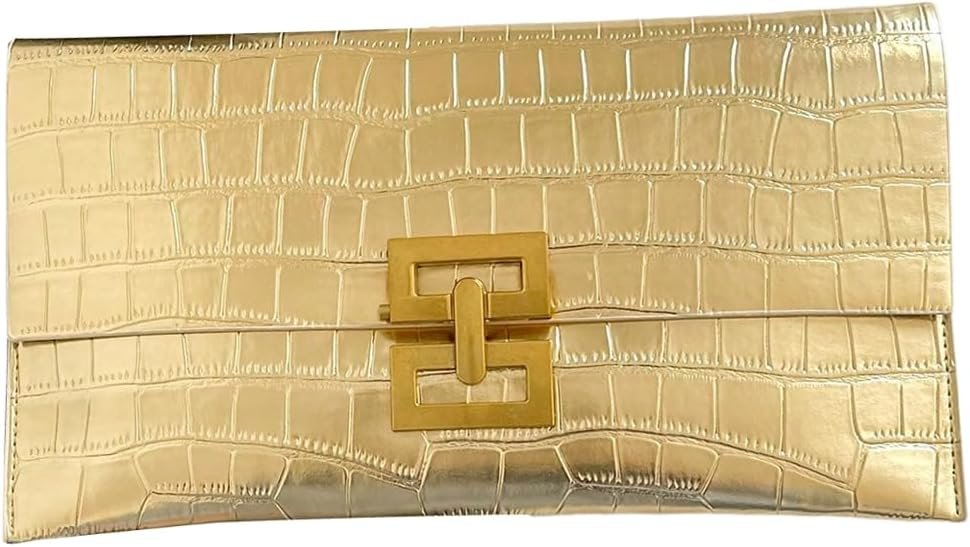 Verdusa Women’s Clutch Evening Bags Trendy Envelope Handbags Metallic Purses Formal Wedding
