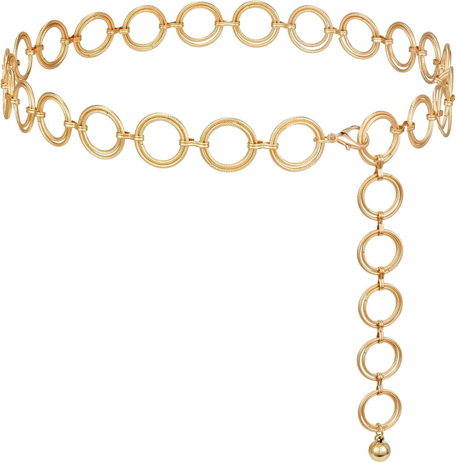 WERFORU Chain Belt for Women Metal Waist Chain Ladies Belly Link Belt Gold Chain Belt For Dresses Jeans