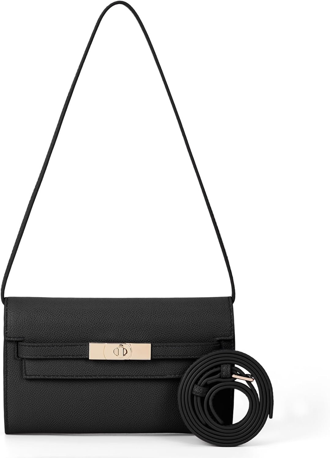 HiTotes Mini Clutch Purse Vegan Leather Crossbody Bag for Women Small Shoulder Bag Designer Handbag with Strap