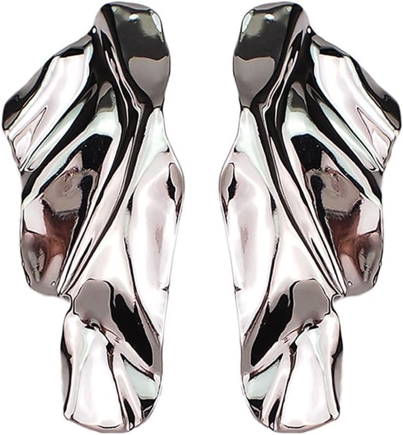 Statement Geometric Metal Earrings for Women Large Fashion Irregular Minimalism Metal Simple Earrings Hypoallergenic Leaf Earrings Trendy Jewelry Gifts