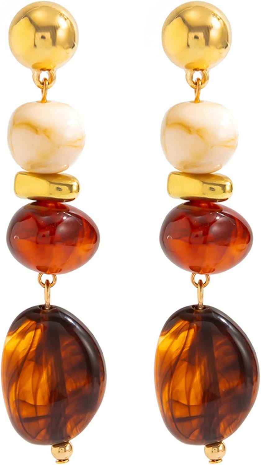 Burgundy Earrings for Women Red Amber Resin Earrings Chunky Brown Statement Earrings Blue Irregular Round Oval Acrylic Earring Vintage Geometric Jewelry