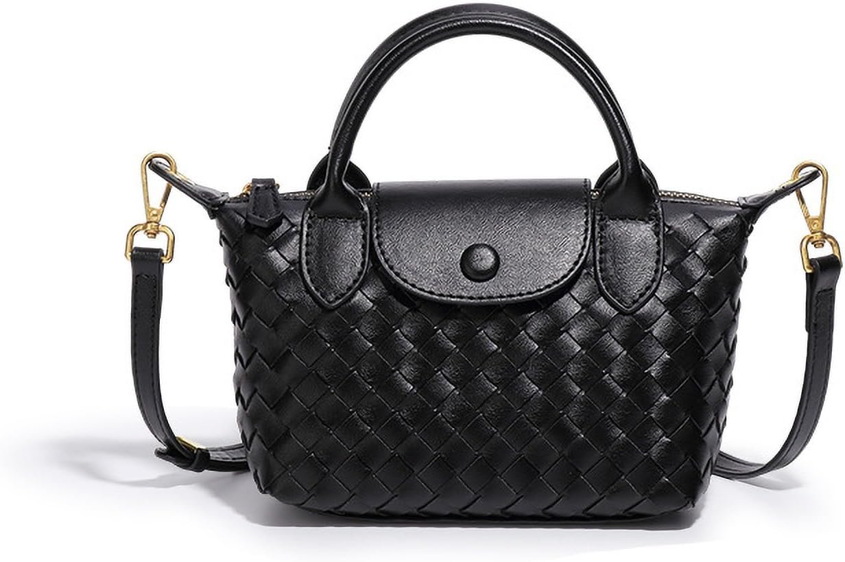 Mini Small Size Braided Luxury Leather Women’s top Handle Handbag Fashion Travel Daily Satchel