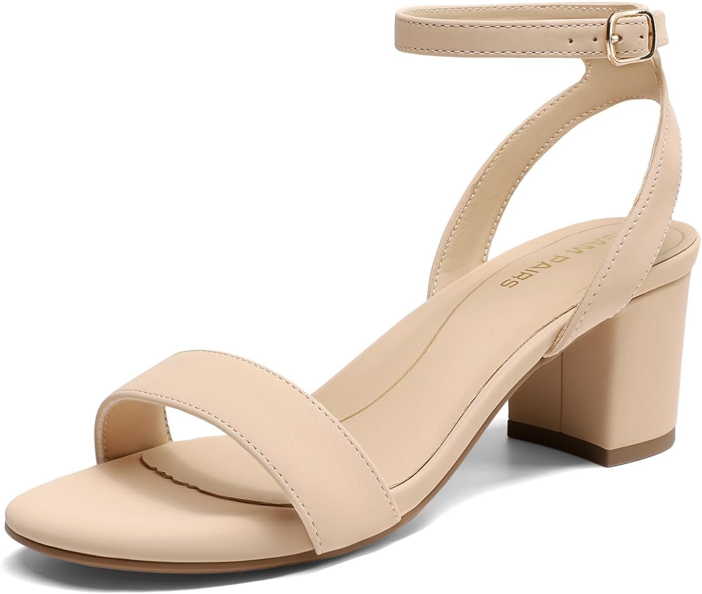 DREAM PAIRS Women’s Open Toe Ankle Strap Low Block Chunky Heels Sandals Party Dress Pumps Shoes