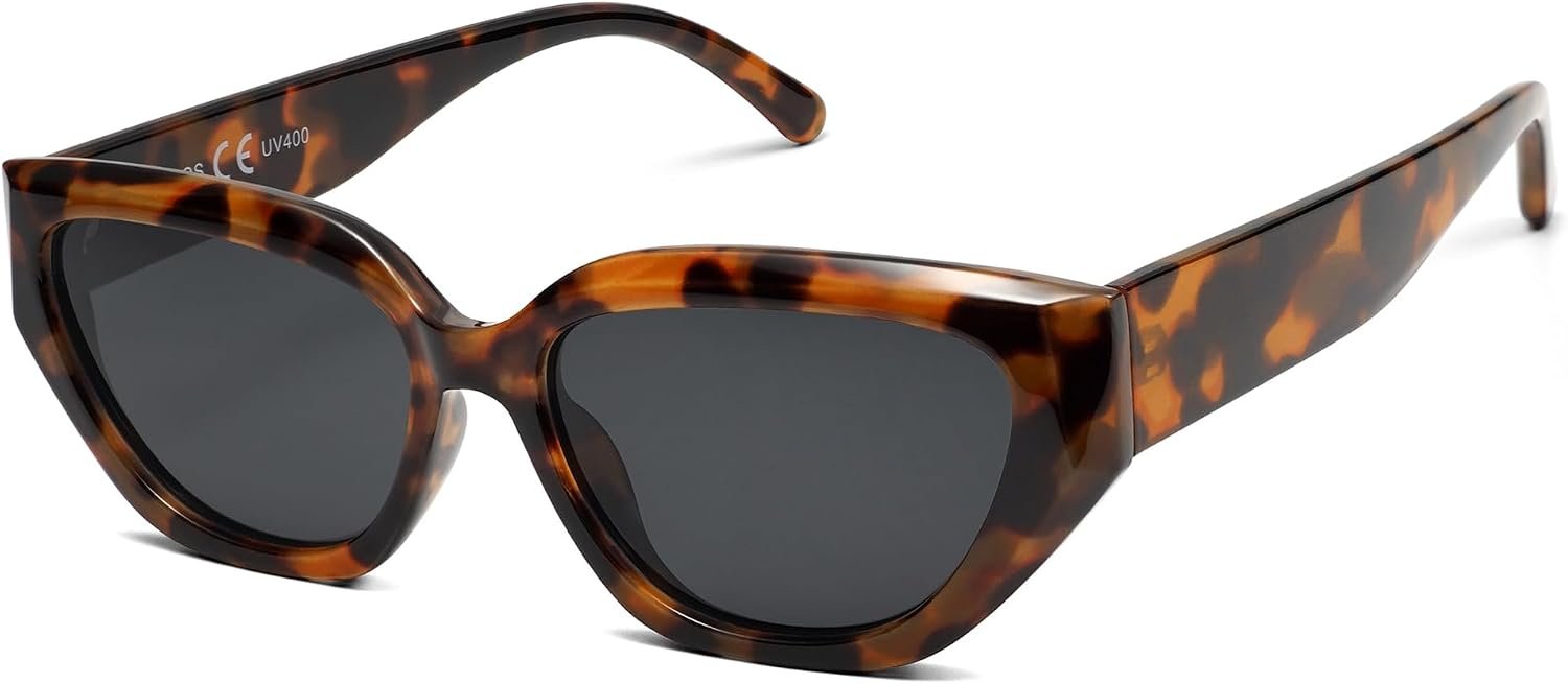SOJOS Trendy Cute Cat Eye Polarized Sunglasses for Women Fashion Cateye Womens Sunnies SJ2237