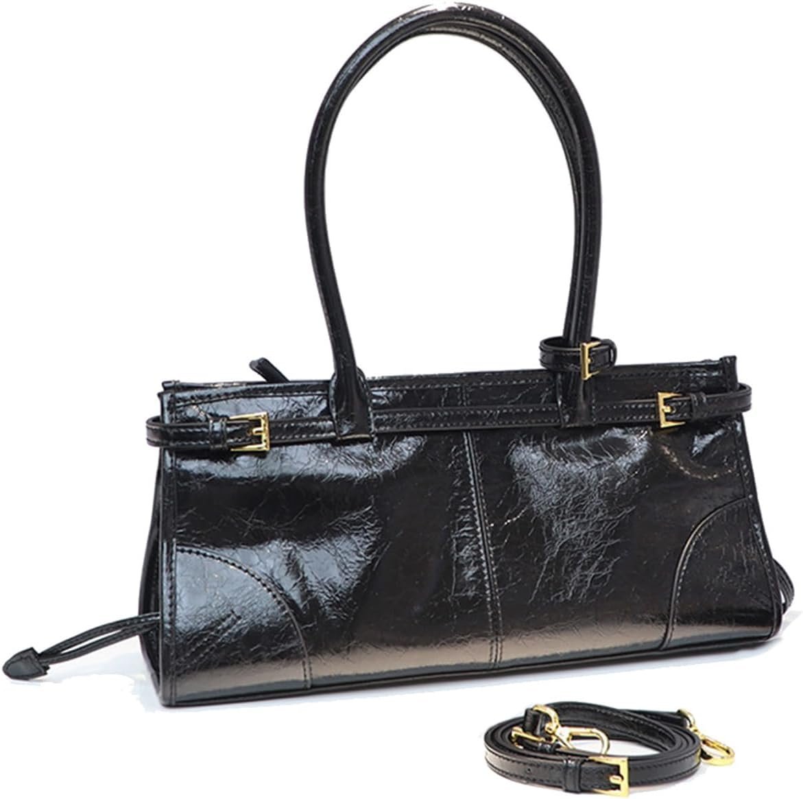 Women’s Shoulder Bag – Structured, Soft Faux Leather Crossbody Purse, Medium Capacity, Detachable Long Strap