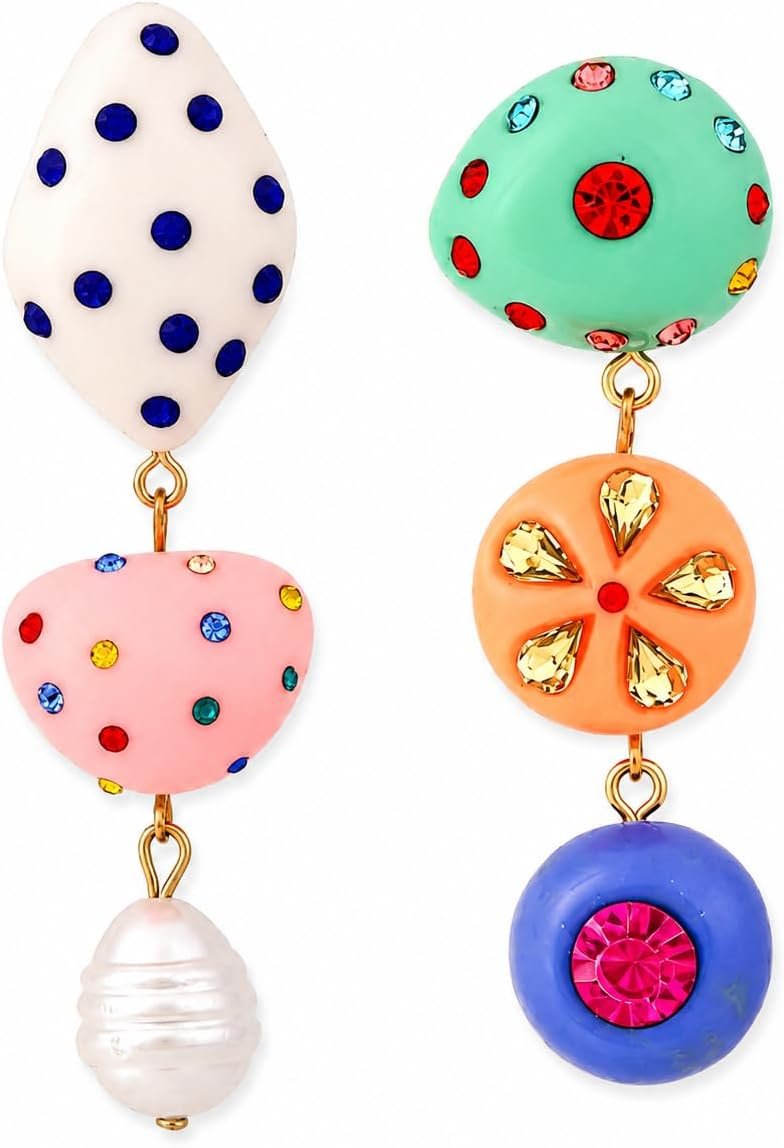 Colorful Asymmetrical Earring Candy Color Earrings Statement Dangle Fun Earring Long Aesthetic Acrylic Jewelry for Women