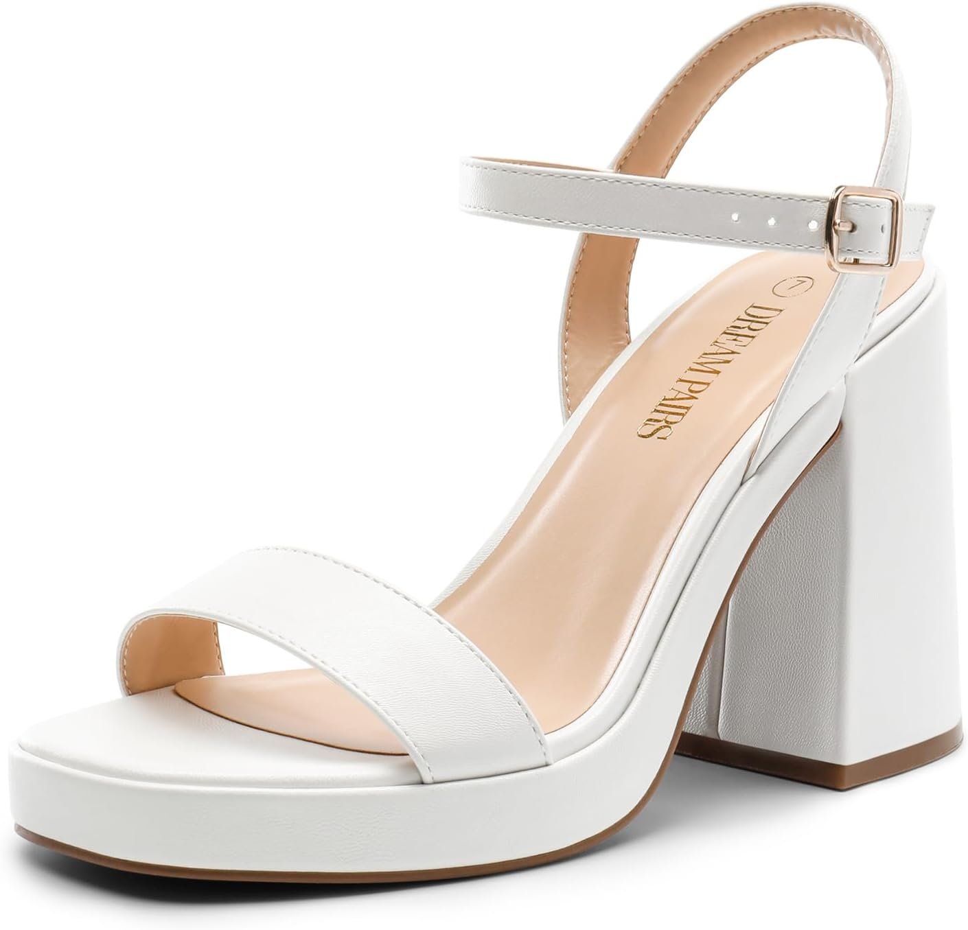 DREAM PAIRS Heels for Women Block Chunky Platform High Heels Open Toe Fashion Wedding Party Evening Prom Dance Ankle Strap Dress Pump Sandals Shoes