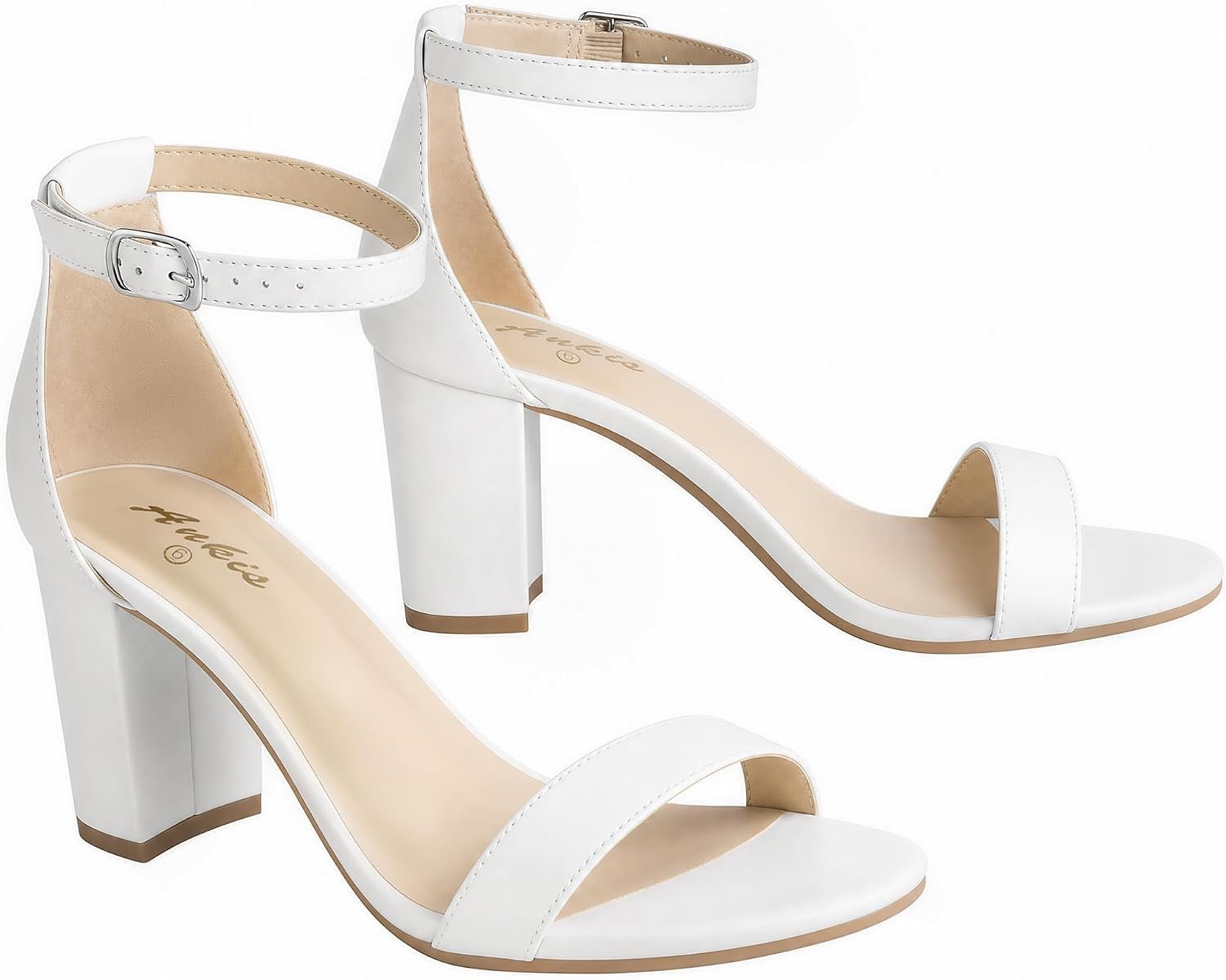 Ankis Heels for Women Open Toe Ankle Strap Chunky Heel Sandals 2.75 Inch