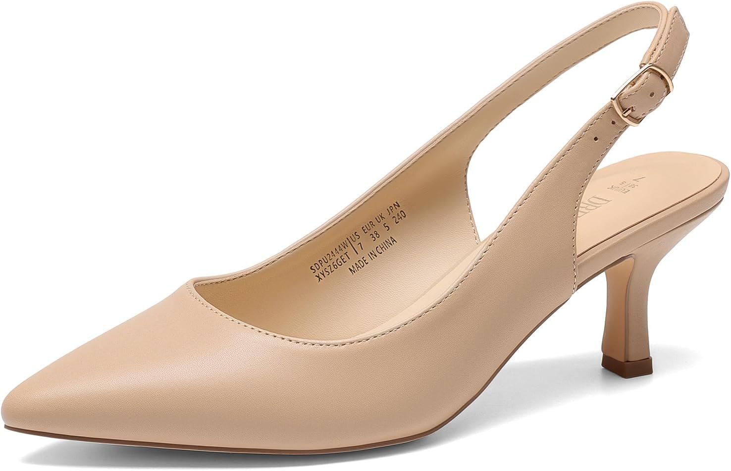 DREAM PAIRS Women’s Kitten Heels Slingback Closed Pointed Toe Low Pumps Shoes Women Party Wedding Sexy Casual Dress Shoes