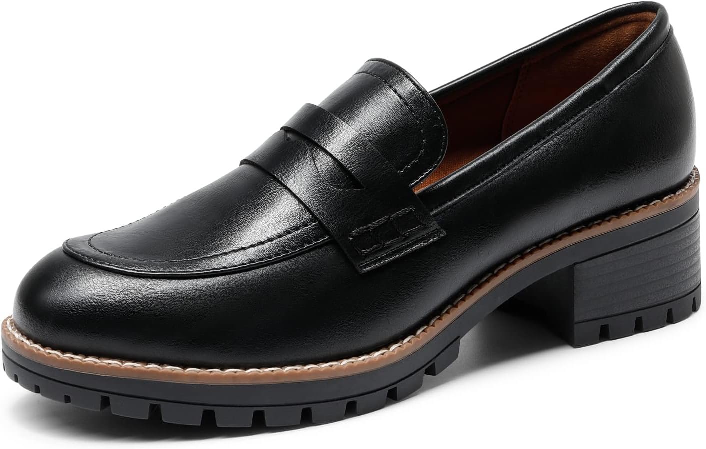 DREAM PAIRS Women’s Platform Chunky Heeled Loafers, Womens Business Casual Shoes
