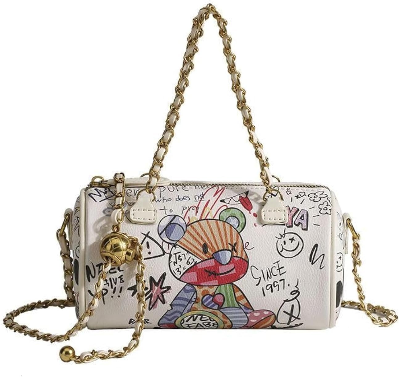 Graffiti Crossbody bag,Trendy Designer Mini Shoulder Bag,Phone Wallet Purse for Women,Chain Bag for Girls