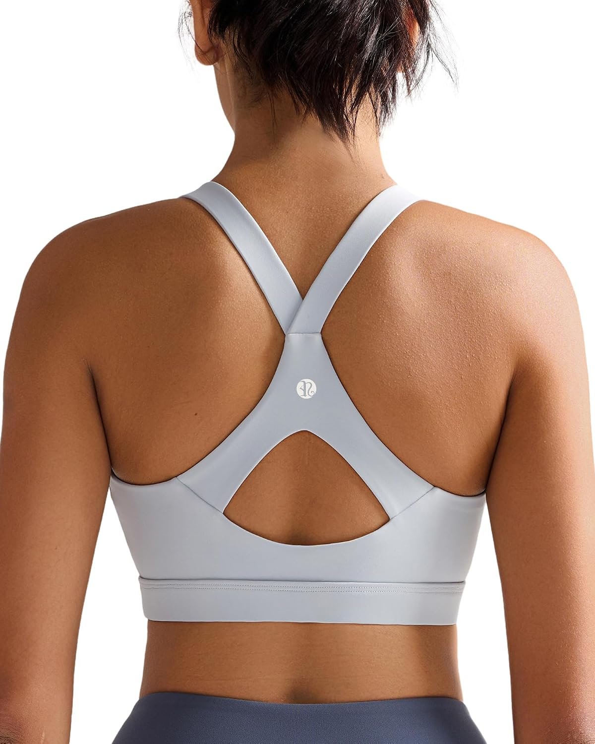 RUNNING GIRL Sports Bra for Women,Y Back Molded Cup Strappy Running High Impact Sports Bra with Sewn in Pads
