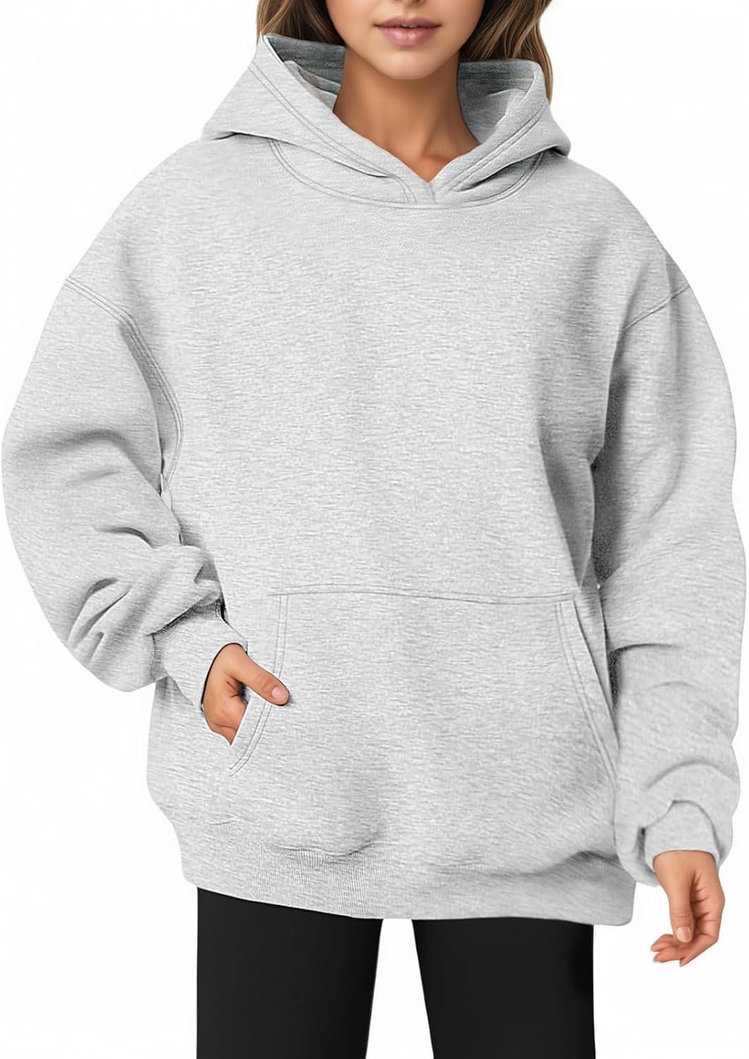 Women Hoodies Sweatshirts Sweaters Fleece Hooded Oversized Long Sleeve Crewneck Shirts Fall Winter Outfits Pocket