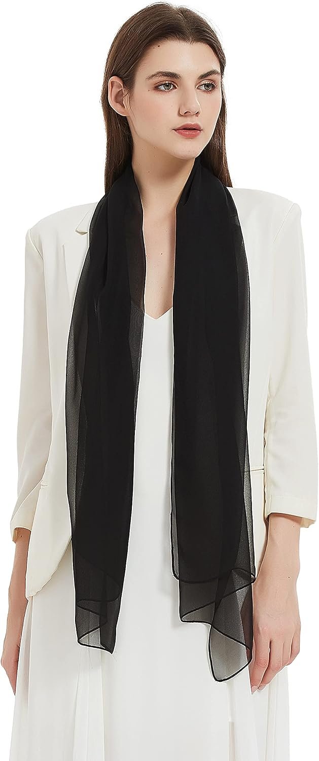 PANTONIGHT Long Chiffon Sheer Scarf For womens